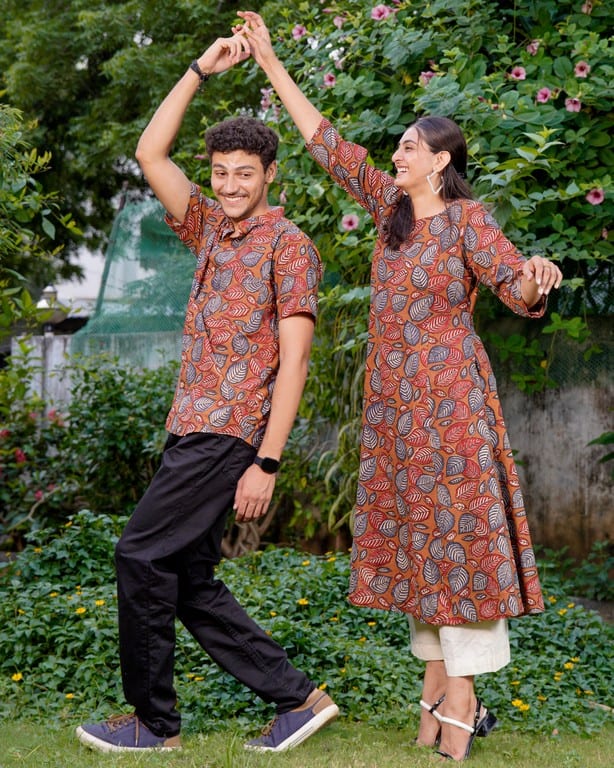Mustard Floral Kiara Dawn Couple Set
