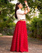 Rose Red Skirt Blouse Maternity Set