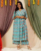Cotton Candy Angrakha Kurta Set