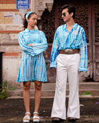 Blue Shibori Retro Couple Set