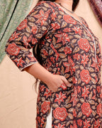 Black Rose Straight Maternity Kurti