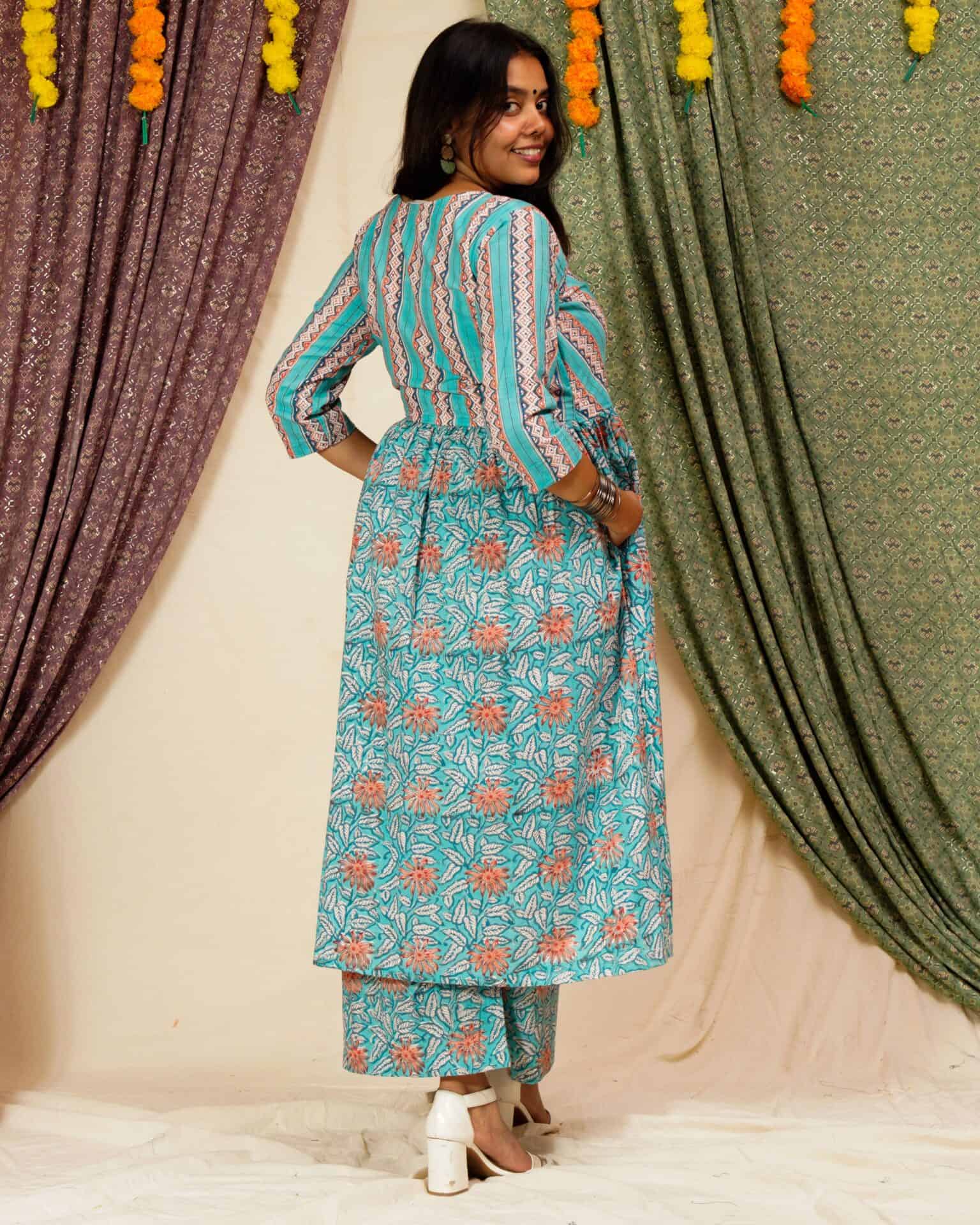 Cotton Candy Angrakha Kurta Set