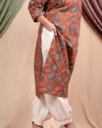 Leafy Brown Straight Maternity Kurti