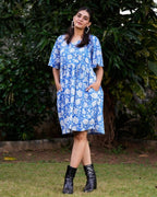 Blue Bloom Short Dress
