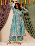Cotton Candy Angrakha Kurta Set