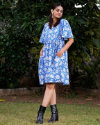 Blue Bloom Short Dress