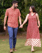 Red Aztec Halter Midi Couple Set