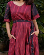 Beetroot Diverting Threads Dress