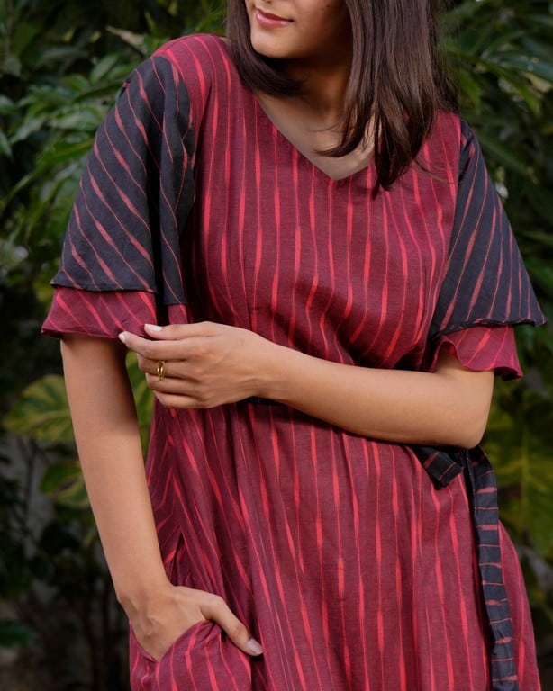 Beetroot Diverting Threads Dress