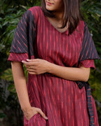 Beetroot Diverting Threads Dress