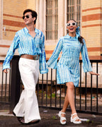 Blue Shibori Retro Couple Set