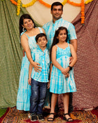 Blue Shibori Tie Up Family Set