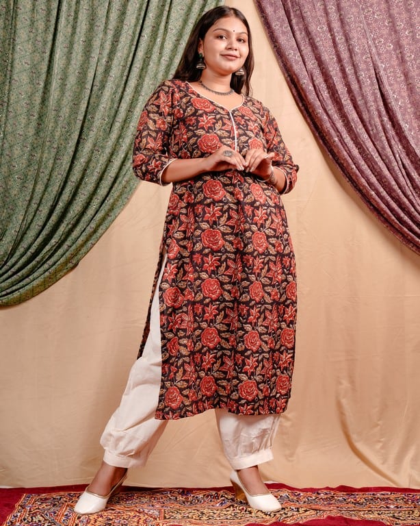 Black Rose Straight Kurti