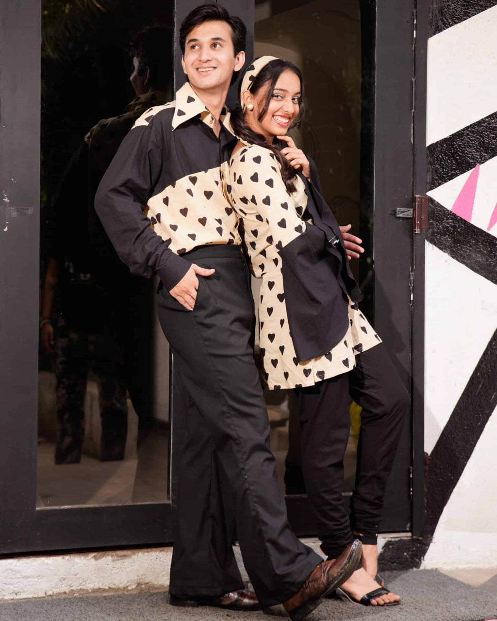 Black Cinnamon Cupid Retro Couple Set