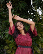 Beetroot Diverting Threads Dress