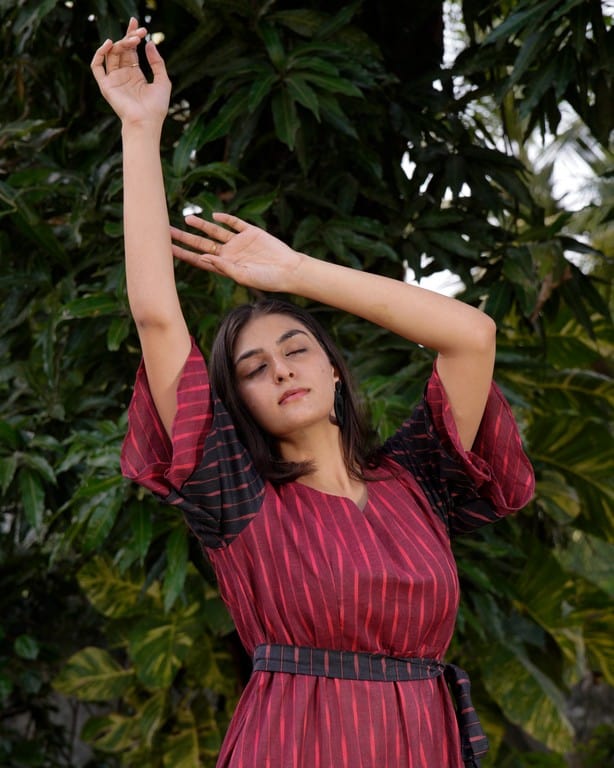 Beetroot Diverting Threads Dress
