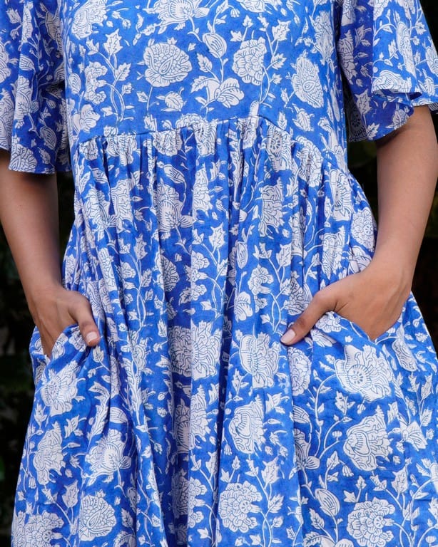 Blue Bloom Short Dress