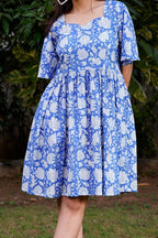 Blue Bloom Short Dress