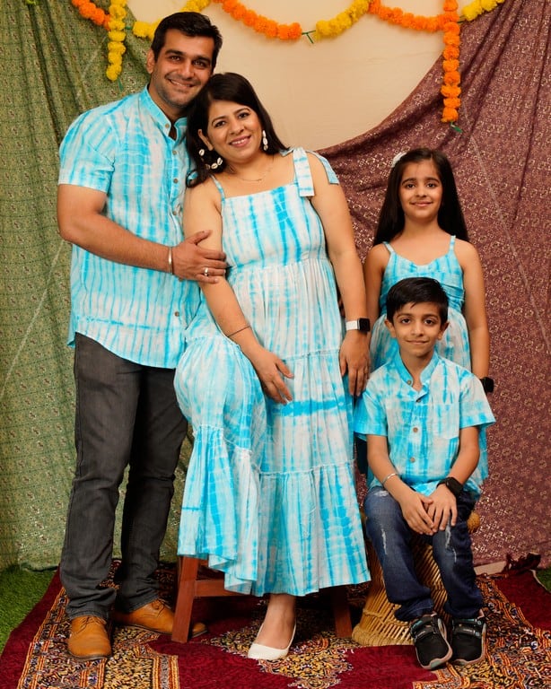 Blue Shibori Tie Up Family Set Secondary image