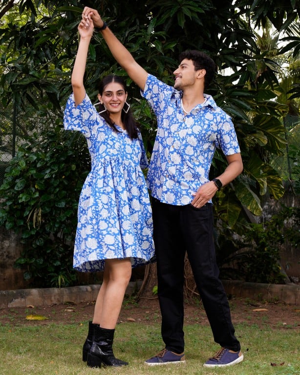 Blue Bloom Short Couple Set