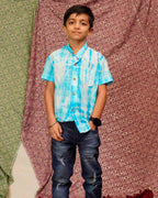 Blue Shibori Kids Shirt