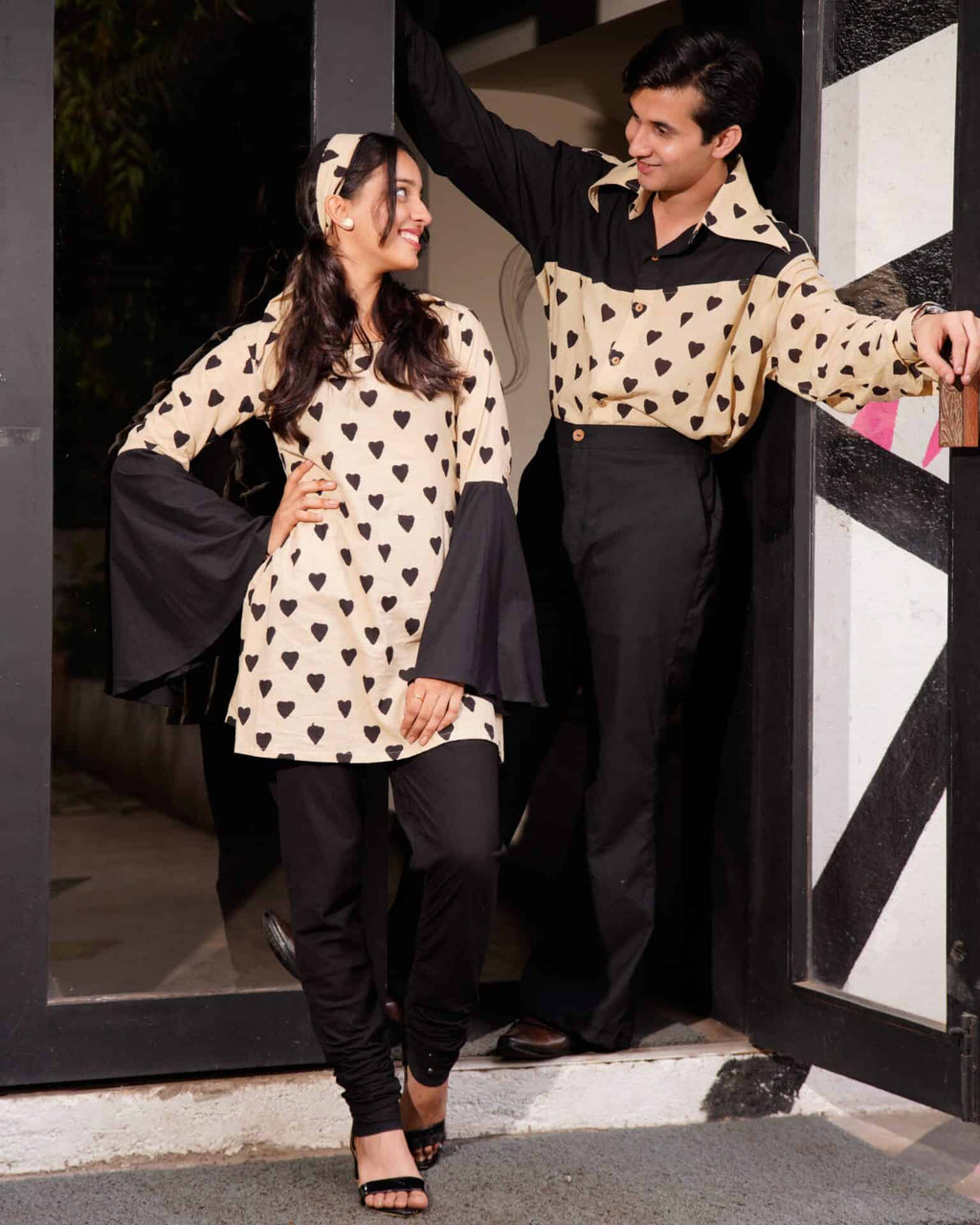 Black Cinnamon Cupid Retro Couple Set