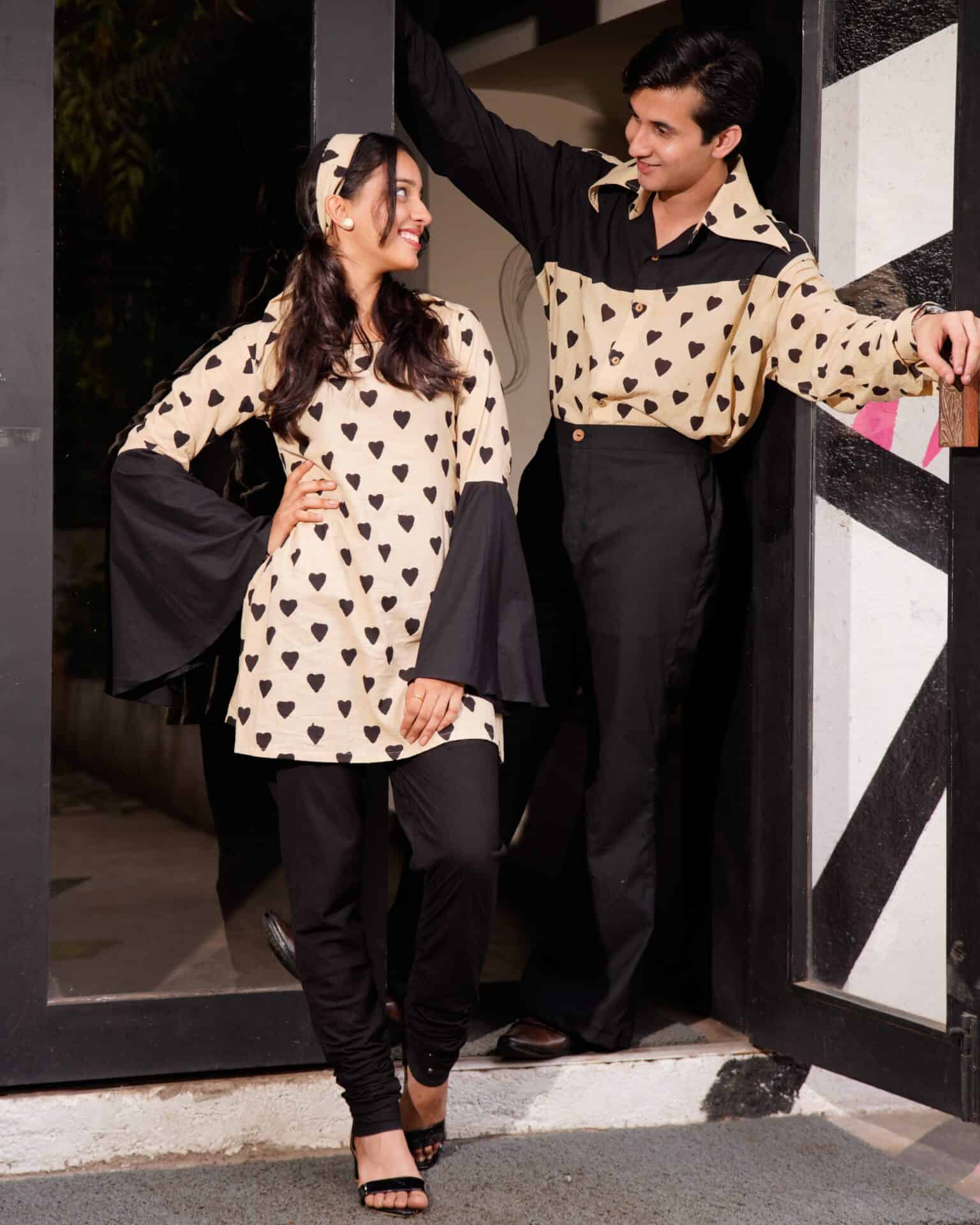 Black Cinnamon Cupid Retro Couple Set
