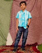 Blue Shibori Kids Shirt