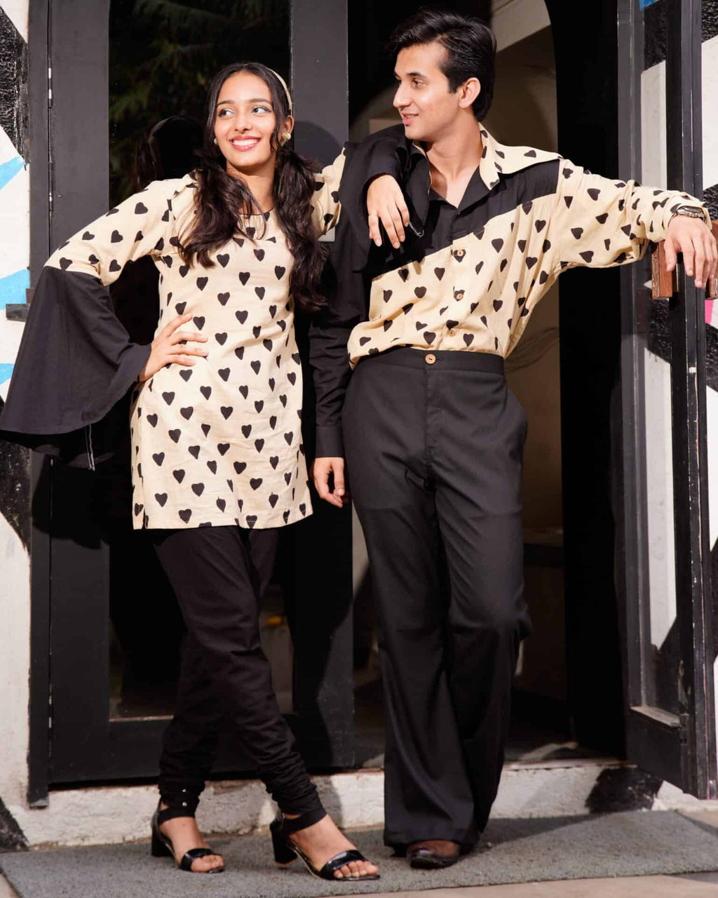 Black Cinnamon Cupid Retro Couple Set