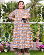 Caramel Floral Maternity Dress