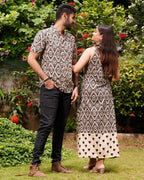 Black Aztec Halter Midi Couple Set
