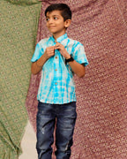 Blue Shibori Kids Shirt