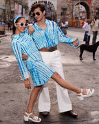 Blue Shibori Retro Couple Set