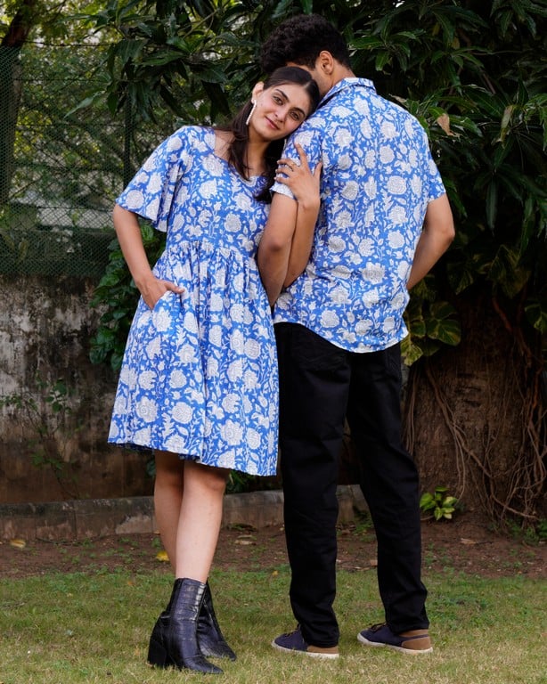Blue Bloom Short Couple Set