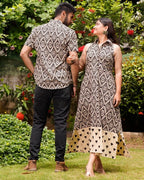 Black Aztec Halter Midi Couple Set