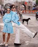 Blue Shibori Retro Couple Set