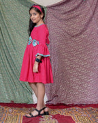 Raspberry Aqua Pink Flair Kids Dress