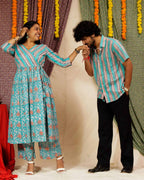 Cotton Candy Angrakha Couple Set