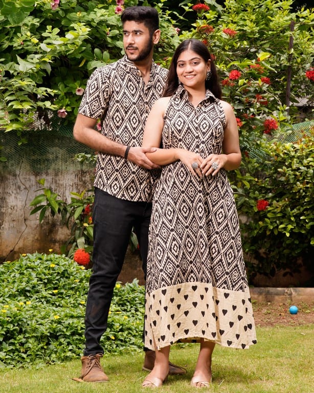 Black Aztec Halter Midi Couple Set
