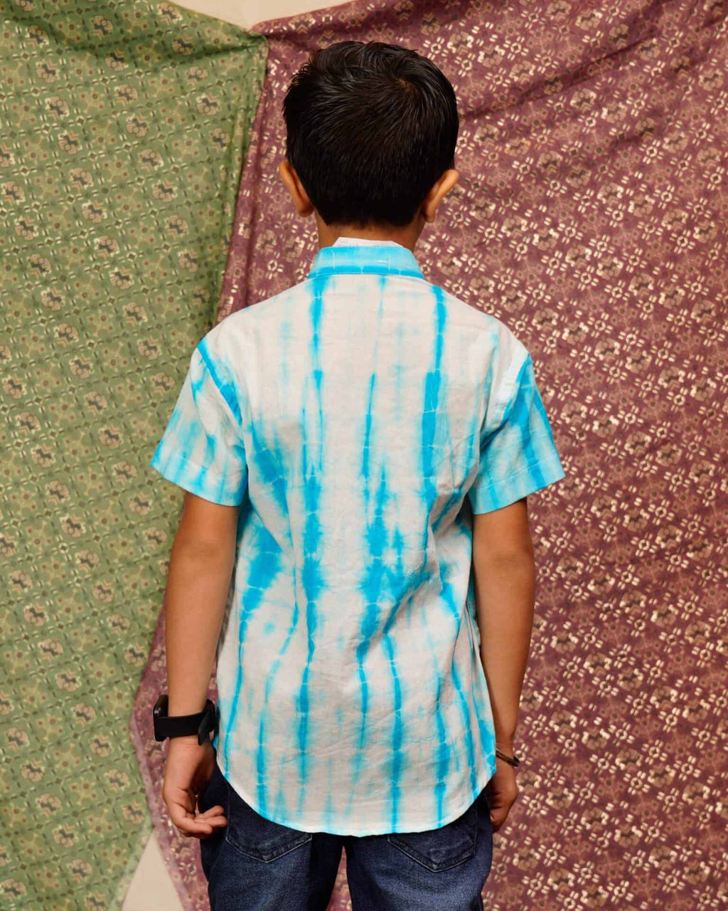 Blue Shibori Kids Shirt
