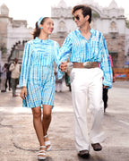 Blue Shibori Retro Couple Set