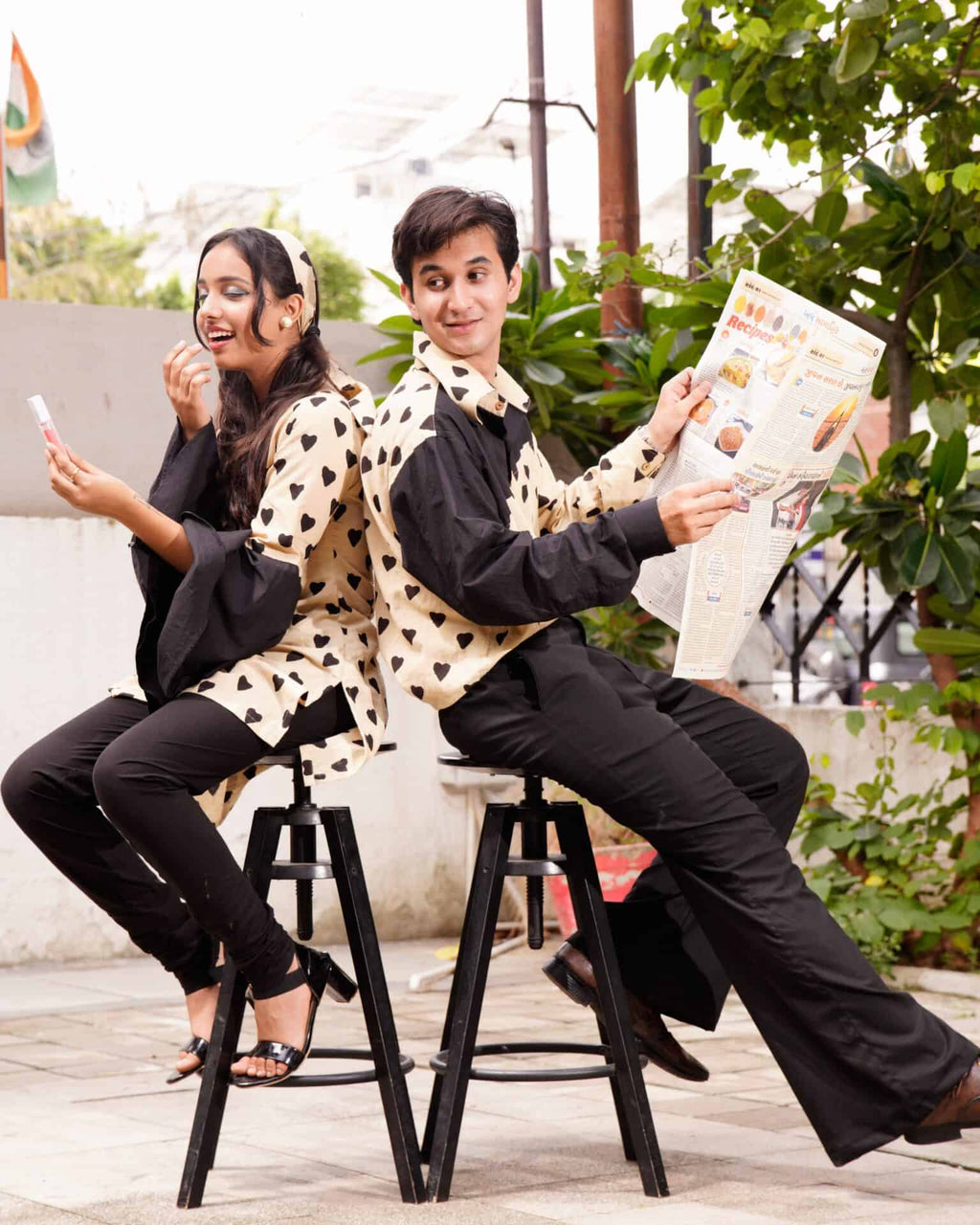 Black Cinnamon Cupid Retro Couple Set