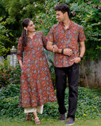 Mustard Floral Kiara Dawn Couple Set