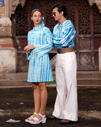Blue Shibori Retro Couple Set