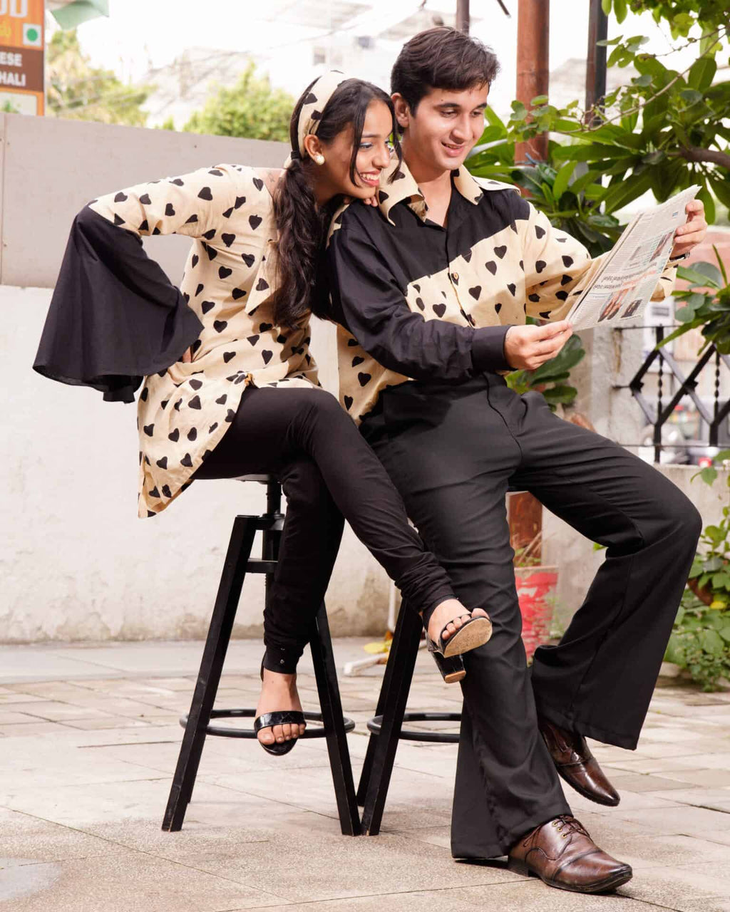 Black Cinnamon Cupid Retro Couple Set