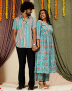 Cotton Candy Angrakha Couple Set