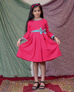 Raspberry Aqua Pink Flair Kids Dress