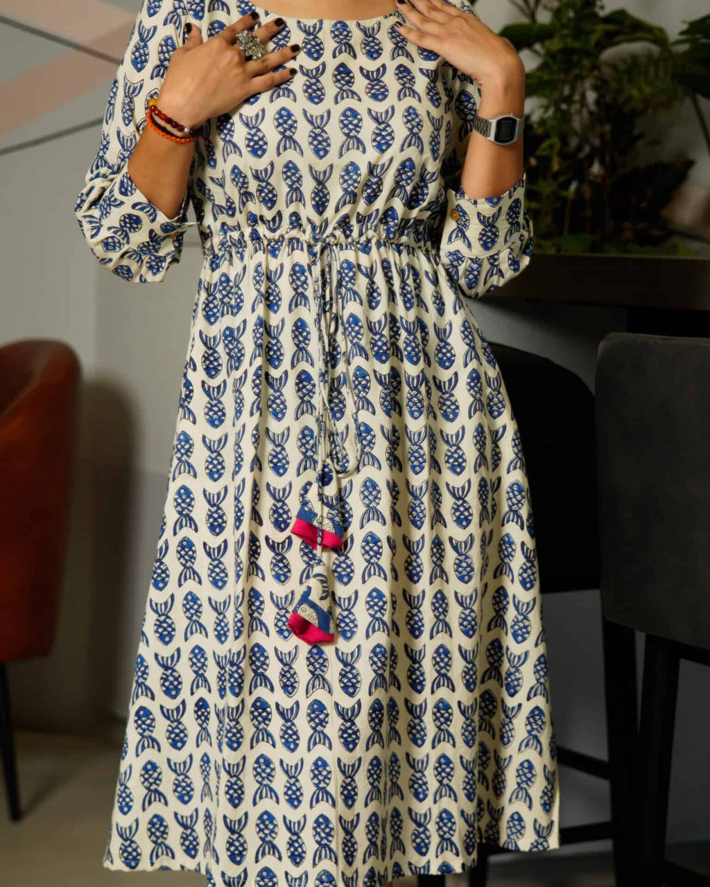 Blue Shoal Maternity Dress