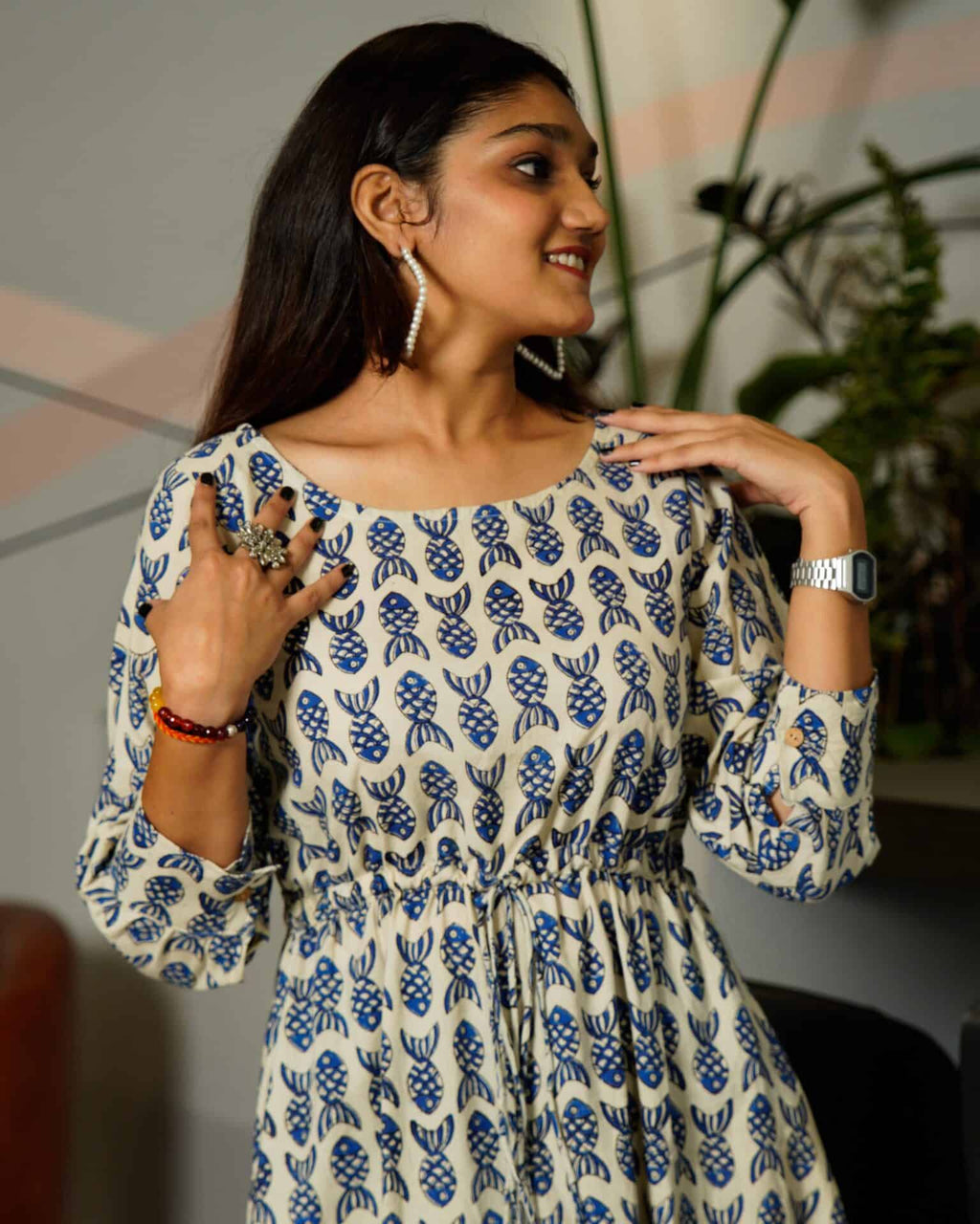 Blue Shoal Maternity Dress