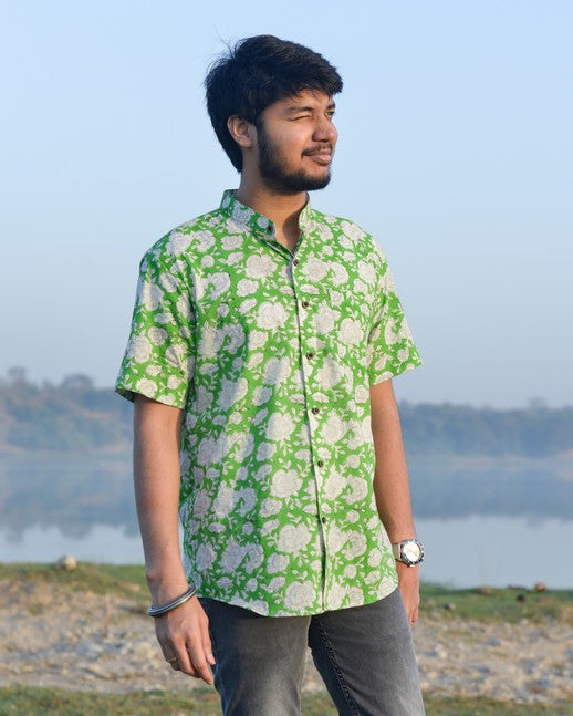 Pistachio Green Floral Shirt